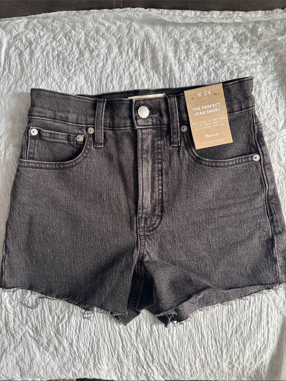Madewell The Perfect Jean Short Black High-Rise Size 24